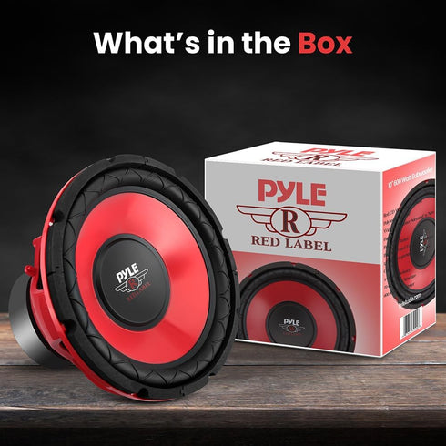 PYLE PLW10BL 10-Inch Subwoofer, 600 Watt, Red