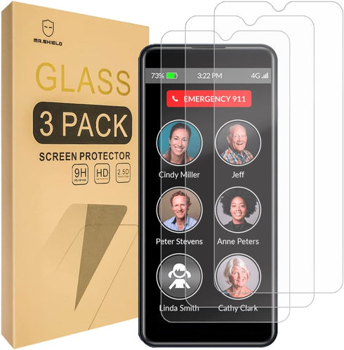 Mr.Shield Screen Protector for RAZ Memory Cell Phone - 3-Pack Tempered Glass, Japan Glass with 9H Hardness