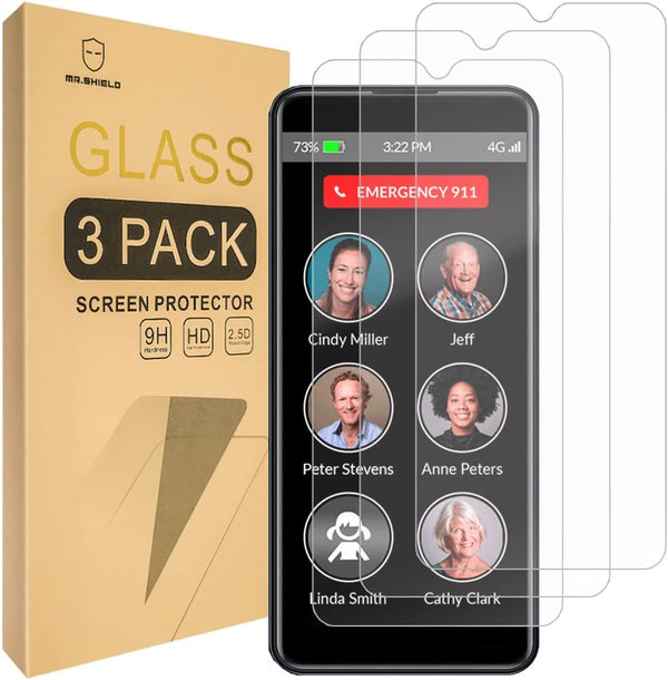 Mr.Shield Screen Protector for RAZ Memory Cell Phone - 3-Pack Tempered Glass, Japan Glass with 9H Hardness