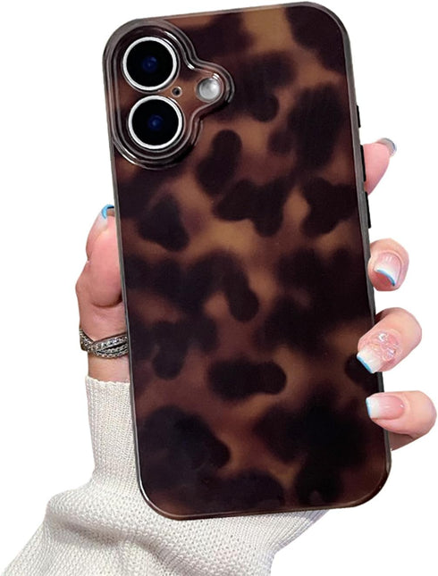 XQAGU Cute Phone Case for iPhone 17 Case Tortoise Shell Pattern Leopard Full