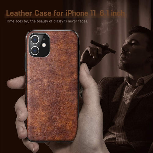 LOHASIC iPhone 11 Case, Thin Slim Leather Luxury PU Soft Non-Slip Grip Protective Cover for iPhone 11 (2019)