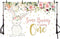 MEHOFOTO 8x6ft Bunny Girl One Birthday Party Backdrop - Spring Pink Floral Glitter Gold Rabbit Photography Background