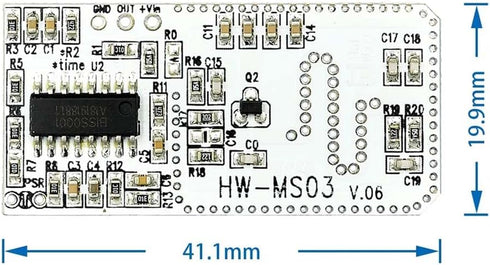 Rakstore 2pcs HW-MS03 2.4GHz 5.8GHz High Performance Motion Sensor Module Radar Motion Sensor to Microwave Radar Sensor