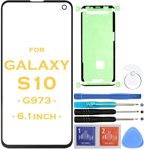Outer Lens Screen Front Glass Replacement for Samsung Galaxy S10 G973 G973F/DS G973U G973W G9730 Series, 6.1" (Black)
