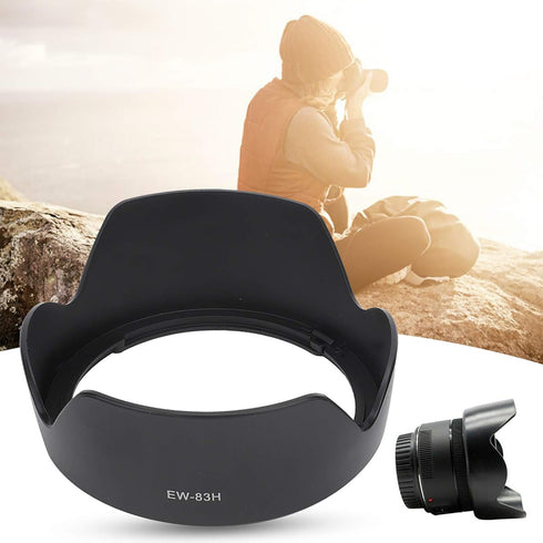 2PCS Camera Lens Hood EW-83H for Canon EF 24-105mm f/4L is USM Lens, Black Plastic Mount