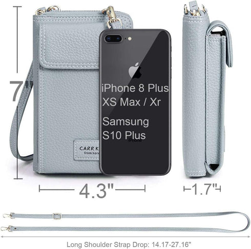 Women Crossbody Cell Phone Bag, Small Leather Travel Wallet Case with RFID Card Slots for iPhone and Samsung