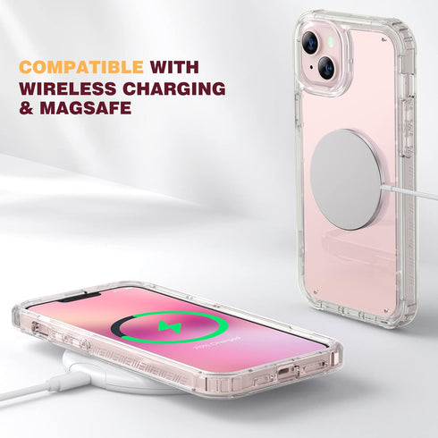 Diaclara Rugged Case for iPhone 13 - Full Body with Built-in Touch Sensitive Anti-Scratch Screen Protector, Crystal