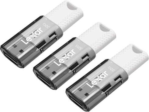 Lexar S60 2.0 32GB, Pack 3 LJDS60-32GB3NNU JumpDrive USB Flash Drives, Black, Of Flash Drives