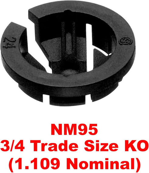 iMBAPrice NM95-25 (25-Pack) Black Button Push-In NM Cable Connector, 3/4 Trade Size, Fits 3/4-Inch Knock Outs, Black by iMBAPrice
