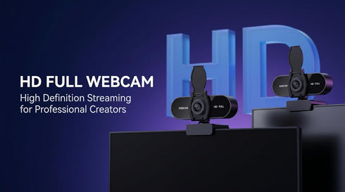 TOYAYAYO 1080P (1080p) HD Webcam with Microphone, Noise Cancellation, Privacy Cover, Wide-Angle Lens, Auto Light