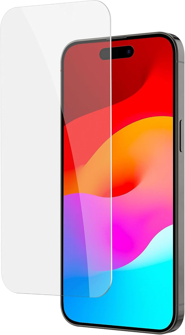 FLOLAB NanoArmour ONETIME Case Friendly Screen Protector for iPhone 15 Plus / 14 Pro Max, Ultra Clear Tempered Glass
