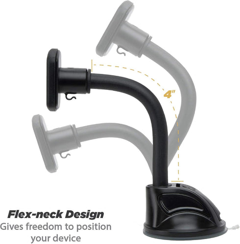 Scosche MAGWDM MagicMount Flex Neck Suction Cup Car Phone Mount for Dashboard/Windshield, 360° Adjustable Magnetic