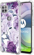 Moto One 5G Ace Case, Slim Flexible TPU for Girls Women, Shock Absorption Rubber Soft Silicone Cover (Purple Flower)