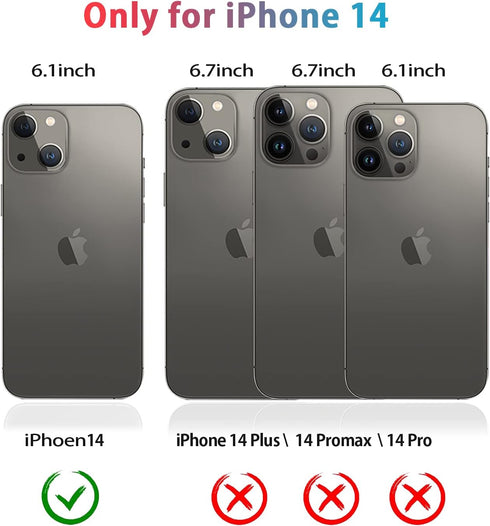 Diverbox Heavy Duty Case for iPhone 14, Shockproof, Tempered Glass Screen + Camera Lens Protector, Pine Green