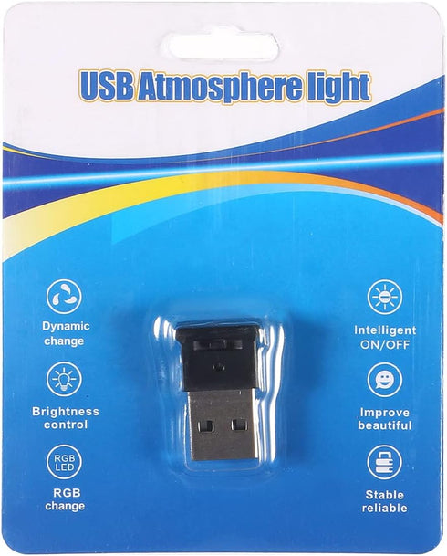 AITIAO 2 Light,8 5V Pcs Mini USB LED Color Adjustable and Brightness Night Light,RGB Car LED Interior Lighting DC Smart