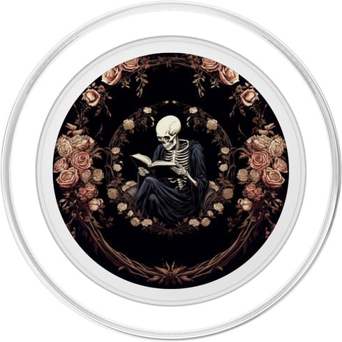 Book Lover Gothic Bookworm Reading Skull Bones Librarian PopGrip for MagSafe