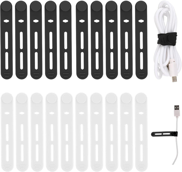 Molain 20Pcs Reusable Cable Ties, Adjustable Silicone Multifunctional Straps for Wire Organizer, Travel Accessories