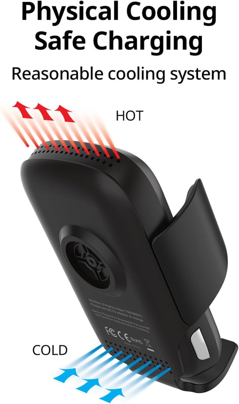 Wireless Car Charger with Phone Holder Mount, Fast Charging 15W Auto Clamping for Air Vent Accessories