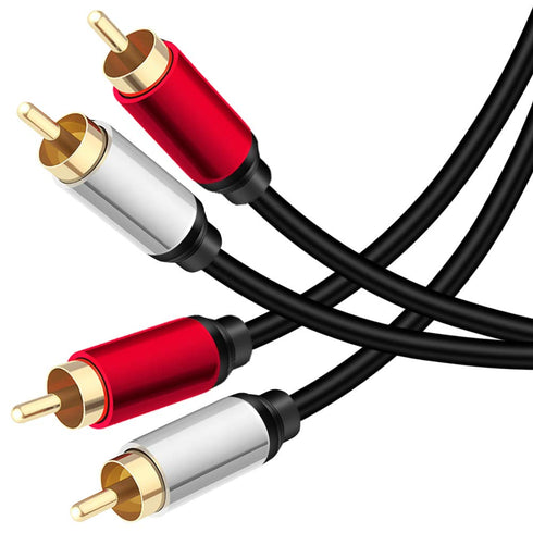 Yeung Qee 2RCA Male to 2RCA Male Stereo Audio Cable 20 ft,Dual Shielded Gold-Plated
