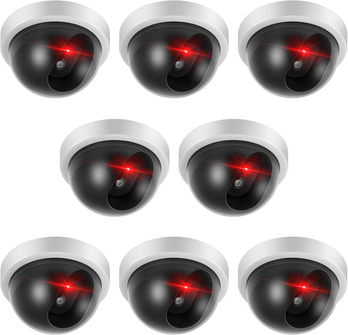 Kanayu 4 Pack Dummy Fake Camera CCTV Dome Fake Security with Flashing Red