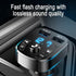 FM Bluetooth Transmitter for Car - Wireless Bluetooth Audio Adapter, Handsfree Calling, Dual USB Ports Quick Charger