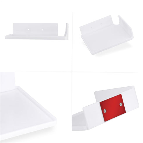 9" Small Corner Shelf Mount, Adhesive & Screw in, for Speakers, Cameras, Baby Monitors, Plants, Books Electronics