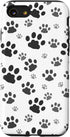 Cute Dog Paw Pattern Case for iPhone SE (2020), 7, 8 - Black & White Print for Puppy Lovers