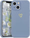 Cute Slim Shockproof iPhone 13 Case in Blue Grey with Wireless Charging Support and Protection.