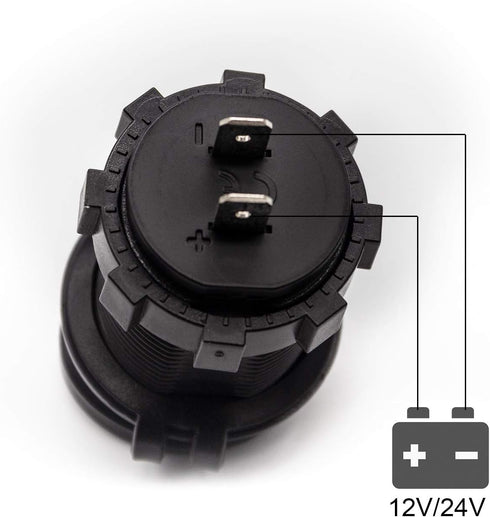 Dual USB Charger Socket Waterproof Power Outlet 12V/24V 2.1A for Car Boat Marine RV with Blue LED