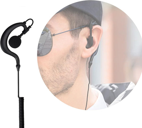 HYS G Shape Earpiece Headset with Built-in Mic PTT, Waterproof Jack for Yaesu Vertex Handheld Radio