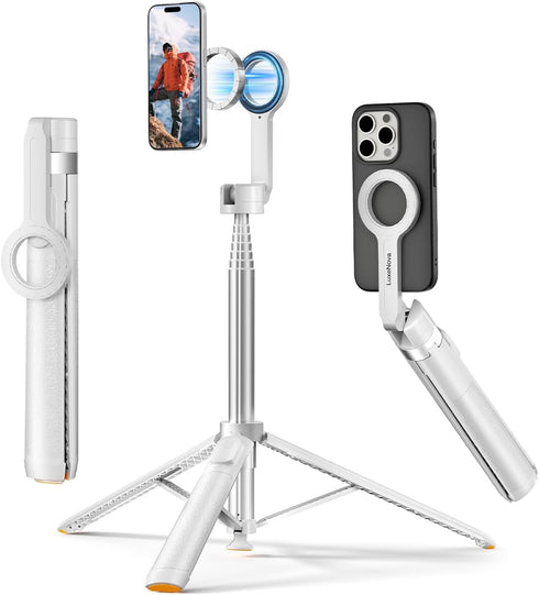 LuxeNova 72'' Magnetic Selfie Stick Tripod for iPhone MagSafe One-Click Open Stable Stand,