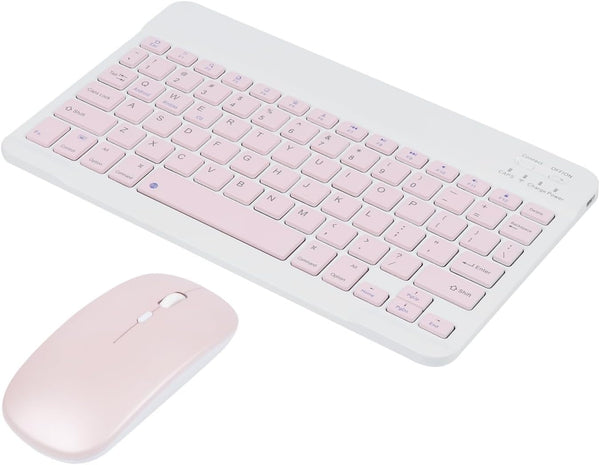Bluetooth Keyboard and Mouse Combo - Ultra-Slim Portable Rechargeable Wireless Set for iPad/Mac OS, Android, Windows