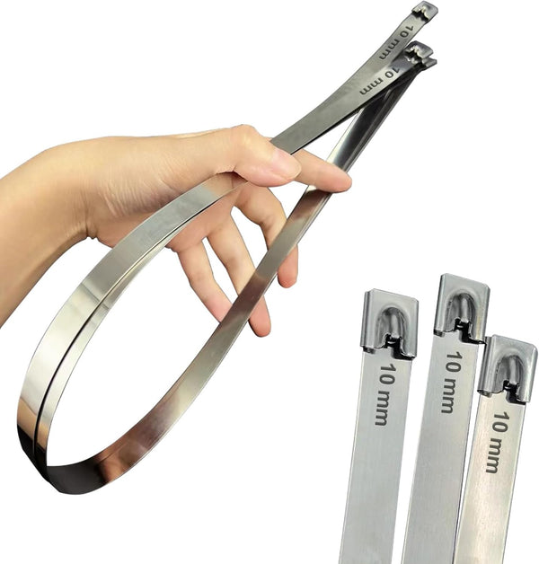 Metal Cable Zip Ties, 24inch Stainless Steel Wire Ties, 550LBS Heavy Duty Self-Locking Strap Ties, 40PCS