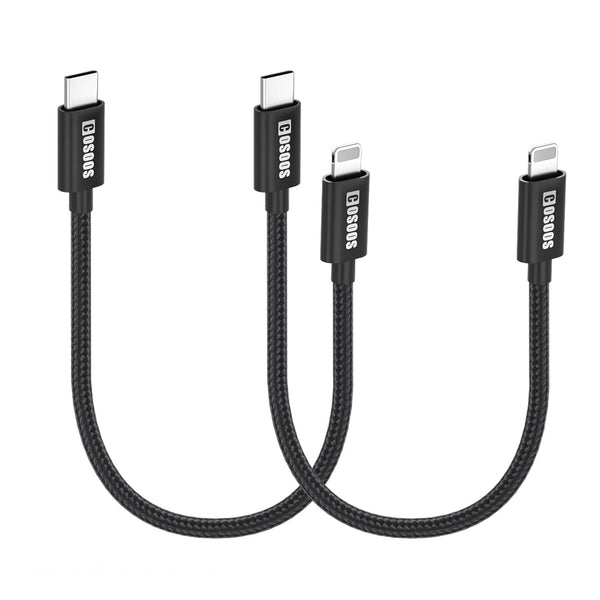 COSOOS 2 Short USB-C to iPhone Cables (10in/26cm) Fast Charging Syncing Cable for iPhone 14 Pro Max, 14 Plus, 14