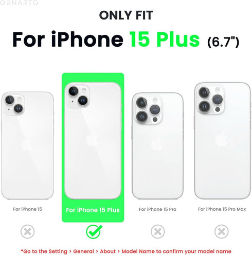 ORNARTO Compatible with iPhone 15 Plus Case 6.7", Slim Liquid Silicone 3 Layers Full Covered Soft Gel Rubber Cover Protective Phone Case with Anti-Scratch Microfiber Lining-Hot Pink