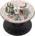 Western Boho Chic Longhorn Bull Skull Cactus Pattern PopSockets Standard PopGrip