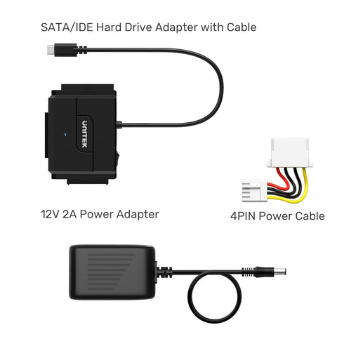 Unitek IDE/SATA to USB C 3.0 Adapter, Universal Converter for 2.5"/3.5" Inch IDE and SATA External HDD/SSD