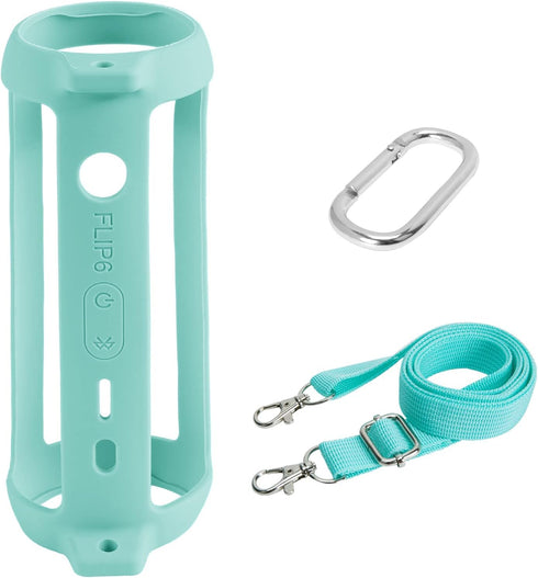 co2CREA Soft Silicone Case Replacement for JBL Flip 6 Portable Bluetooth Speaker (Teal Case)