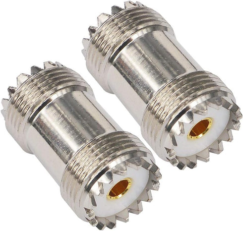 Boobrie 2-Pack SO239 Barrel Adapter, UHF Female to Female Coaxial Connector, PL259 Coupler for CB Ham Radio