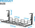 No Drill Under Desk Cable Management Tray, Sturdy Metal Wire Organizer Basket for Home and Office Desks
