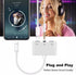 3 in 1 Lightning to Headphone Adapter for iPhone 13/12/11/SE/XS/XR/X/8/7 & iPad - 3.5mm Jack & Charging Splitter