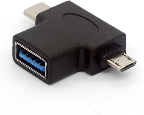 2in1 Micro USB 3.0 and 2.0 Type C OTG Adapter, USB-C Male to USB-A 3.0 Female Converter for Android Devices