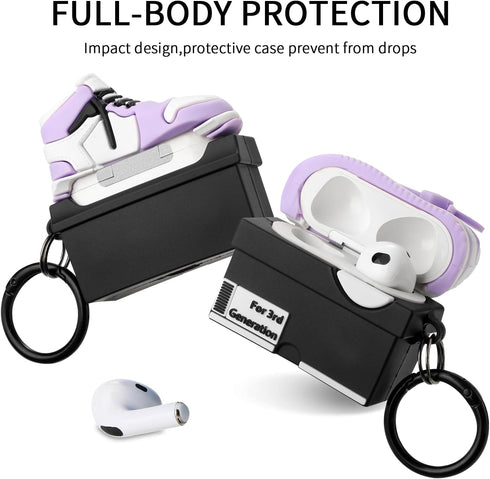 Maxjoy for Airpods 3rd Generation Case, Cute 3D Box Cover, Shockproof for Men Women with Cleaner Kit & Keychain