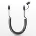 Coiled USB C Cable PD 27W/60W Fast Charging for iPhone 15, MFi Certified, 2-in-1 Apple Car Play & Android Auto