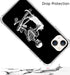 Black Skull White Cat Phone Case for iPhone 14, Unique Trendy TPU Bumper Cover for Girls Boys Women Men