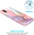 JIAXIUFEN Compatible iPhone X iPhone Xs Case, Gold Sparkle Glitter Marble Slim Shockproof TPU Cover, Pink Purple.