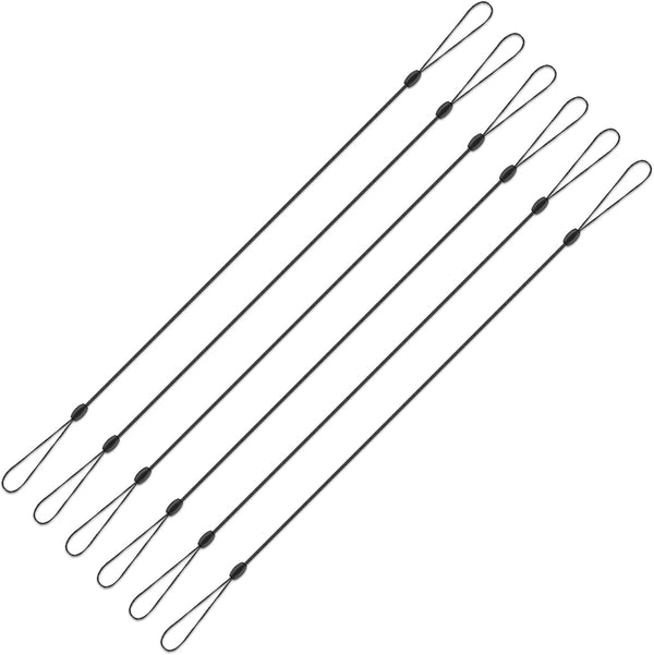 High-Elasticity Plastic Tether Lanyard for Touch Pens, Retractable Anti-Lose Coil Spring Straps for Tablets, 6 Pack