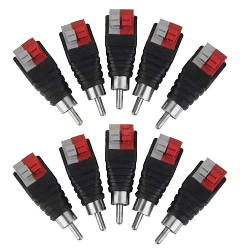 Lollipop Speaker Wire Cable to Audio Male RCA Connector Adapter, 10pcs/Set