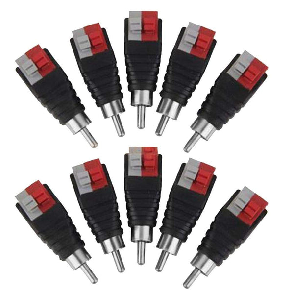 Lollipop Speaker Wire Cable to Audio Male RCA Connector Adapter, 10pcs/Set