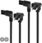 Conable Angled 2-Slot Non-Polarized Angle Power Cord 8 FT (2-Pack), 90 Degree L-Shaped